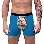 olcso Fehérnemű-Mikulás Karácsonyi pizsama Boxeralsók Fehérnemű karácsonyi ajándék Férfi Vicces Karácsony Minta Felnőttek Karácsony Újév szenteste Karácsony Parti