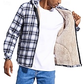 levne fleecové mikiny-Pánské Mikina na zip Mikina s kapucí na zip Fleecová bunda Černá Rubínově červená Světle modrá Kapuce Pléd Zapni Kapsy Sporty a outdoor Denní Dovolená Polyester Šik ven Základní Na běžné nošení