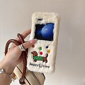baratos Capa Samsung-telefone Capinha Para Z Flip 7 Z Virar 6 Z Flip 5 Z Flip 4 Z Flip 3 Capa traseira Antichoque Retro Felpudo