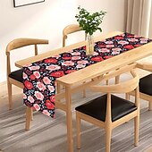 abordables Chemins de Table-chemin de table de Saint-Valentin, décoration de table florale romantique avec un élégant motif de rose, parfait pour ajouter une touche d&#039;amour et d&#039;élégance à votre dîner de Saint-Valentin