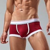 preiswerte Boxershorts für Herren-Herren 1 pc Unterwäsche Boxer Boxer-Shorts Patchwork Polyester Atmungsaktiv Weich Komfortabel Farbblock Mittlere Hüfthöhe Gelb Rote