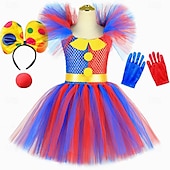 cheap Girls&#039; Costumes-Circus Joker Clown Pomni Carnival Costume Outfits Costume Kid&#039;s Girls&#039; Cosplay Performance Party Stage Carnival Mardi Gras Easy Carnival Costume