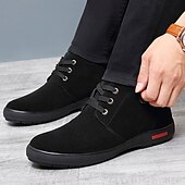 preiswerte Winter- und Schneestiefel-braune Winterstiefeletten aus Wildlederimitat mit Plüschfutter für Herren – warme Freizeitschuhe zum Schnüren für kaltes Wetter