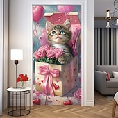 abordables Mariage-décorations extérieures de la Saint-Valentin, couvre-portes, tapisserie de porte, rideau de porte, décoration, toile de fond, bannière de porte intérieure/extérieure pour porte d'entrée, couple de