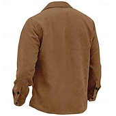 levne pánské košilové sako-Pánské Kovbojské Kordurová košile Košile bunda Overshirt Dlouhý rukáv Vinobraní vesternový styl Venkovní Na den Ležérní Podzim zima Přehnutý Košile s límečkem 3D tisk Knoflíky 2 kapsy 1ks Černá Vodn