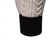 preiswerte Herrenpullover-Herren Pullover Strickpullover Pullover mit Fair-Isle-Muster Gerippt Gedrehtes Stricken Standard Strick Farbblock Rundhalsausschnitt Modisch Basic Freizeitskleidung Verabredung Bekleidung Herbst