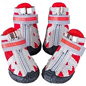 preiswerte Stiefel &amp; Pfotenschutz-Hunde Hund Schuhe und Stiefel Regenstiefel Rutschfest Sneaker Casual / sportlich Farbblock Für Haustiere Gummi Schwarz