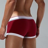 preiswerte Boxershorts für Herren-Herren 1 pc Unterwäsche Boxer Boxer-Shorts Patchwork Polyester Atmungsaktiv Weich Komfortabel Farbblock Mittlere Hüfthöhe Gelb Rote