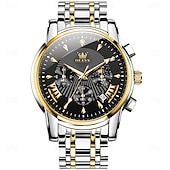economico Orologi al quarzo-OLEVS Da uomo Orologio al quarzo Di tendenza Orologio casual Orologio da polso Visualizzazione delle fasi lunari Luminoso Calendario Cronografo Acciaio Guarda