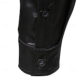 baratos Camisas de cetim masculinas-Homens Camisa Social Blusa de cetim Camisa casual camisa de botão Leopardo Casamento Férias Preto Branco Vinho Verde Manga Longa Lapela Primavera &amp; Outono Roupa Patchwork