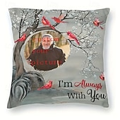  Custom Memorial Pillow Cover Photo Cushion Cover Throw Pillow Sympathy Gift Personalized Memorial Gifts I'm Always with You