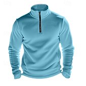 billige Basic gensere-Herre Genser Polarfleece Kvart glidelås genser Svart Militærgrønn Kakifarget Mørkegrå Lyseblå Halv glidelås عادي Sport &amp; Utendørs Daglig Ferie Polyester Gatemote Grunnleggende Fritid Høst vinter Klær