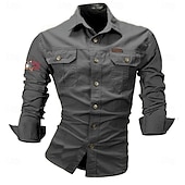 economico camicie western da uomo-Per uomo Bandiera americana degli Stati Uniti Cervo Camicie da lavoro Camicia occidentale Camicia da carico Manica lunga Occidentale Informale Sportivo Per uscire Da caccia Inverno Primavera &amp; Autunno