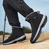baratos Botas de caminhada-botas de inverno masculinas impermeáveis e isoladas com sola de borracha antiderrapante e forro de pele sintética para caminhadas ao ar livre