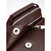economico Borselli da uomo-borsa a tracolla vintage in similpelle marrone da uomo – borsa a tracolla compatta con più tasche per viaggi, lavoro e uso quotidiano