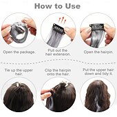 cheap Clip in Extensions-10 PCS Hair Extensions Curly Wavy Synthetic Hairpieces Clip in Rainbow Neon Party Highlights, Colorful Hair Accessories for Kids Girls Women 17 inch