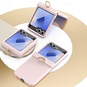 Недорогие Чехлы для Samsung-Чехол для телефона для Samsung Galaxy Z Flip 6 Z Flip 5 Задняя Обложка Кольцевой Застежка Ударопрочный Ретро PC