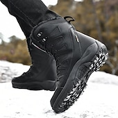 baratos Botas de combate-botas táticas de inverno masculinas – botas de neve quentes, forradas com pele sintética, impermeáveis, de cano alto e com sola antiderrapante, ideais para caminhadas ao ar livre e clima frio
