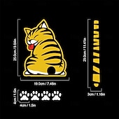 お買い得  車用ステッカー-漫画猫の動くしっぽ足ステッカー窓反射シート車のデカールリアワイパー面白い外側スタイリングフロントガラス自動車車両の装飾