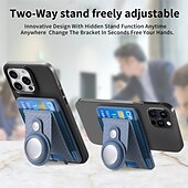 economico Cover per iPhone-telefono Custodia Per iPhone 16 Pro Max Plus iPhone 15 Pro Max Plus Universali Custodia ad adsorbimento magnetico Con supporto A calamita Supporto a molla TPU pelle sintetica