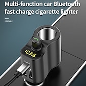 preiswerte Bluetooth Auto Kit/Freisprechanlage-FM-Transmitter BT 5.0 Auto-Kit Freisprecheinrichtung Auto-Musik-Player Zigarettenanzünder-Splitter Dual-USB-Autoladegerät
