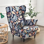 cheap Wingback Chair Cover-Stretch Printed Wingback Chair Cover Armchair Cover Durable and Elastic Slipcover with Stylish Print Design Perfect for Protecting and Refreshing Your Wingback Chair Ideal for Home Decor