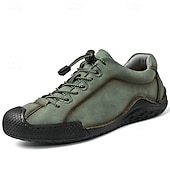 abordables Baskets-baskets décontractées en similicuir marron pour hommes avec lacets élastiques réglables - semelle antidérapante durable, coupe confortable pour un usage quotidien