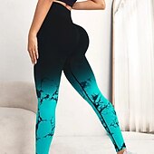 abordables Leggings et collants de yoga-Pantalon de yoga Leggings de yoga Femmes Yoga Entraînement en salle Pilates Collants Taille haute Teinture par nouage Automne Des sports Tenues de Sport Élastique Mince Noir Blanche