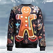 economico brutti maglioni da uomo-maglione natalizio brutto maglioni da uomo rock fiocco di neve pan di zenzero pullover maglione maglieria maglia capodanno maglione esterno quotidiano vacanza manica lunga girocollo autunno inverno