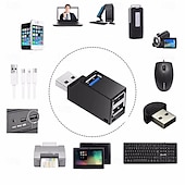 cheap Computer Peripherals-Type C USB 3.0 HUB Adapter 3 Ports USB Extender High Speed Data Transfer Splitter Docking Station for PC Laptop U Disk Card Read