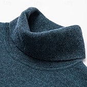 cheap Men&#039;s Elite Sweaters &amp; Cardigans-Men&#039;s 100% Wool Pullover Sweater Jumper Knit Solid Color Turtleneck Knitwear Elegant Christmas Outdoor Clothing Apparel Fall Winter Black Red S M L