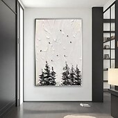 preiswerte Abstrakte Gemälde-handgemaltes 3D weißes Schneefeld Skifahren Leinwand Handgemälde Original Skifahrer Geschenk personalisiertes Winter Dekor strukturiertes Messergemälde Skikunst weißer Kiefernrahmen fertig zum