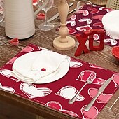 cheap Placemats &amp; Coasters &amp; Trivets-Valentine&#039;s Day Placemats Set of 4 Romantic and Decorative Table Mats Featuring Heart or Rose Patterns Durable and Heat-Resistant Perfect for Adding a Touch of Love to Your Dining Table Decor