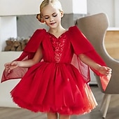 baratos Vestidos de Festa-Infantil Para Meninas Vestido de festa Côr Sólida Sem Manga Espetáculo Com Transparência Princesa Doce Com Transparência Longuette Vestido da bainha Vestido De Tule Verão Primavera Outono Crianças