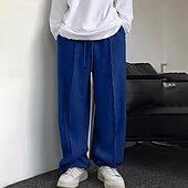 baratos Calças Desportivas-Homens Calças Esportivas Corredor Calças Calça de moletom de perna reta Calças Plissadas Com Cordão Cintura elástica Tecido Conforto Quente Comprimento total Ao ar livre Casual Diário Esportes Moda
