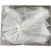 baratos Véus de Noiva-véu de noiva estilo clássico/simples/fofo de uma camada véus de ombro com pérola falsa/cor pura 110,24 pol. (280 cm) tule