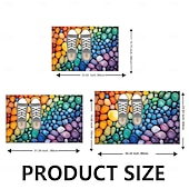 cheap Mats &amp; Rugs-Pebble Bathroom Rug, Polyester Rectangle Door Mat, Super Absorbent, Non-Slip, Easy-to-Clean, Stain-Resistant Bath Mat