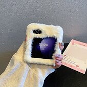 abordables Carcasas Samsung-teléfono Funda Para Z Flip 6 Z Flip 5 Z Flip 4 Z Flip 3 Funda Trasera Antigolpes Retro Felpa