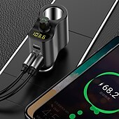 preiswerte Bluetooth Auto Kit/Freisprechanlage-FM-Transmitter BT 5.0 Auto-Kit Freisprecheinrichtung Auto-Musik-Player Zigarettenanzünder-Splitter Dual-USB-Autoladegerät