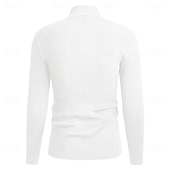 preiswerte Herrenpullover-Herren Pullover Gerippt Stricken Standard Strick Schmaler Schnitt Glatt Rollkragen Moderne zeitgenössische Arbeit Freizeitskleidung Bekleidung Winter Frühling &amp; Herbst Schwarz Weiß M L XL