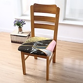 abordables Couverture de chaise de salle à manger-Housse de siège de chaise extensible et durable, idéale pour protéger et rafraîchir les sièges de chaise, ajoute confort et style aux chaises de salle à manger, de bureau ou de salon