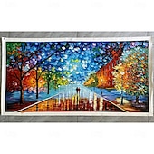 お買い得  風景画-ミンチュラ ハンドメイド テクスチャ 抽象風景 キャンバス 油絵 壁アート 装飾 モダン 抽象画 家の装飾用 ロール フレームなし 未伸張 絵画