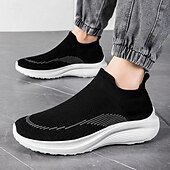 economico Sneakers da uomo-sneakers slip-on rosse leggere da uomo | tomaia in flyknit traspirante con suola comoda per attività casual e sportive