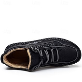 economico Stivaletti alla caviglia-stivali casual da uomo alti in similpelle con cuciture, suola resistente e design con lacci: perfetti per le avventure all&#039;aria aperta e per il comfort quotidiano