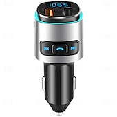 お買い得  車用Bluetoothキット/ハンズフリー-bc41 車用 mp3 プレーヤー 車載充電器、qc3.0 急速充電、カラフルなアンビエント ライト、FM トランスミッター、デュアル USB ポート