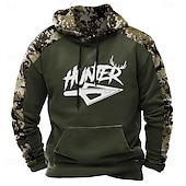 abordables sweats à capuche 3d pour hommes-Homme Sweat à capuche Noir Marron Vert Capuche Camouflage camouflage 3D effet Frais Automne Hiver Vêtement Tenue Pulls Capuche Pulls molletonnés