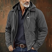 economico felpe in pile-Per uomo Felpa con cappuccio e zip Felpa con cappuccio a zip intera Sherpa peloso Giacca in pile Felpa con cappuccio in pile Blu Marrone Verde Grigio Con cappuccio Liscio Zip Up Cerniera Tasche