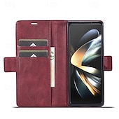 Χαμηλού Κόστους Samsung Θήκη-τηλέφωνο tok Για Samsung Galaxy Z Fold 7 Z Διπλώστε 6 Z Fold 5 Z Fold 4 Z Fold 3 Αναποδογυρίστε το κάλυμμα με βάση στήριξης Μαγνητική Υποδοχή κάρτας Ρετρό TPU PU δέρμα