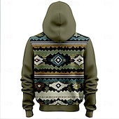 abordables sweats à capuche 3d pour hommes-Homme Argyle Sweats à Capuche Pardessus Sweat à capuche Col Ras du Cou Mode 3D effet Vacances Sortie Vêtement de rue Vert Véronèse Cordon Automne Hiver Designer