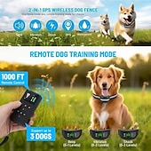cheap Dog Training &amp; Behavior-2 In 1 Outdoor Dog Pets GPS Fence &amp; Training Collar Anti Runaway Wireless Boundary Containment Easy Setup Waterproof Rechargeabe